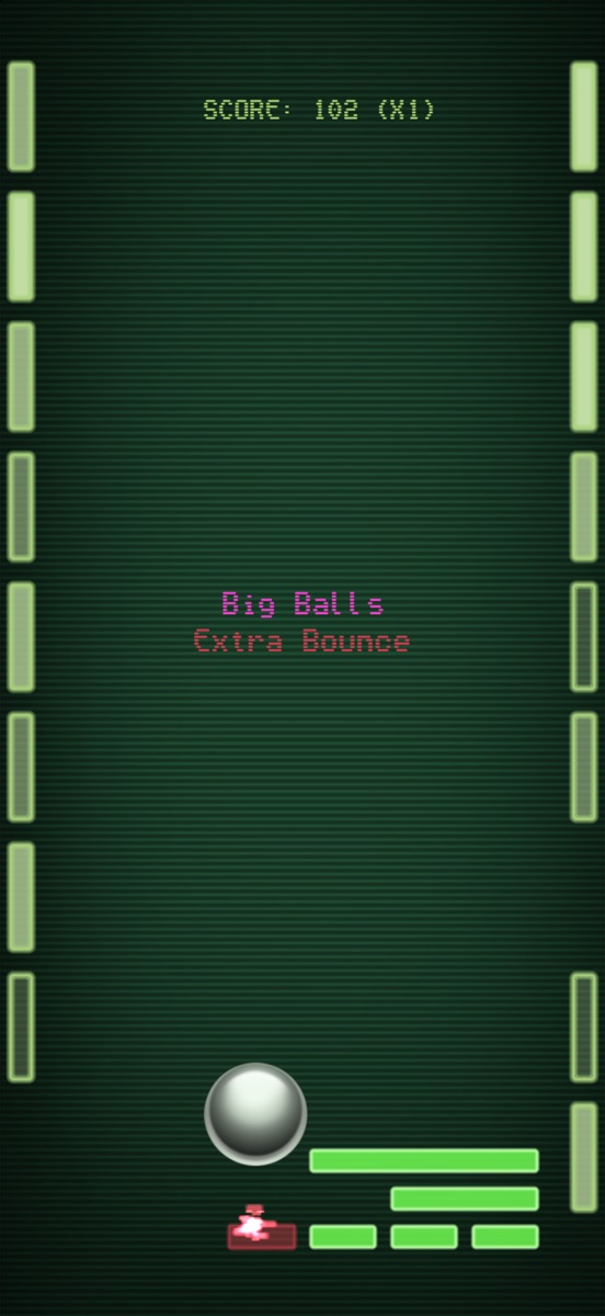 A giant ball after the Big Balls and Extra Bounce power-ups