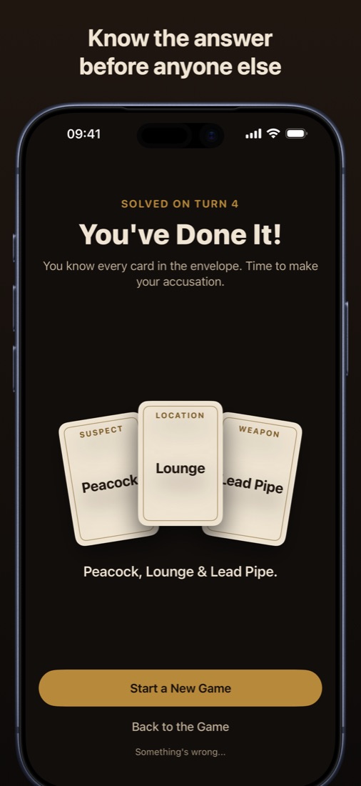 Clued Up's solved screen, with the caption Know the answer before anyone else