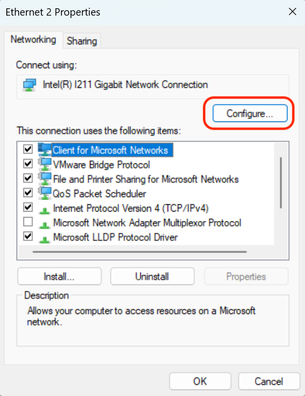 Configuring Network Adapter